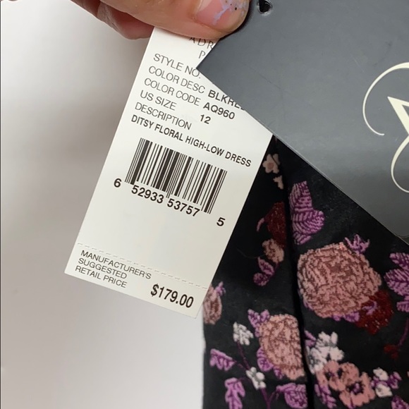 Adrianna Papell Ditsy Floral High Low Dress - Picture 8 of 9